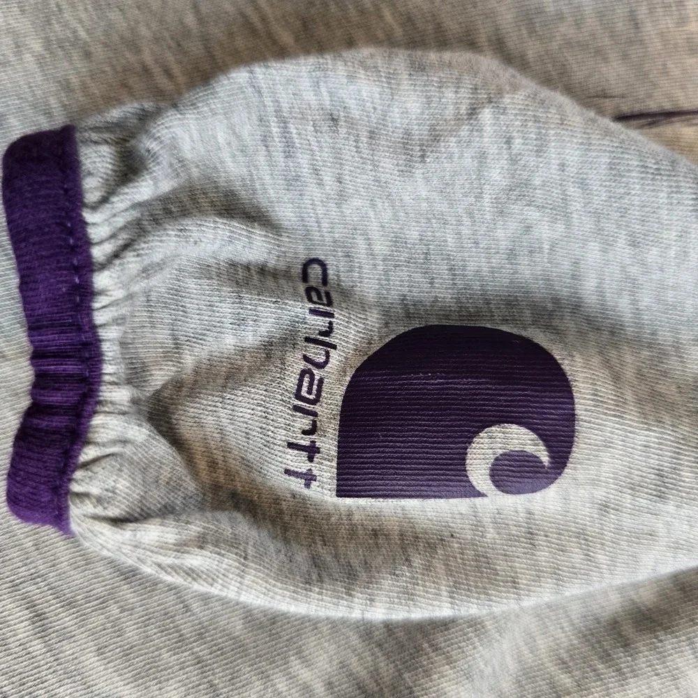 Carhartt Grey Purple‎ Horse Graphic Long Sleeve Bodysuit Baby Girl Size 3M.E117